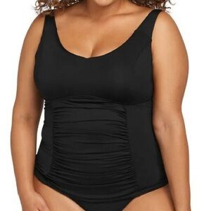 ARTESANDS women’s black Hues Raphael E/F cup underwire Tankini swim top NWT